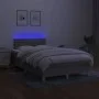 Box spring bed with fabric mattress and light gray LED 120x200 cm by vidaXL, Beds and slatted bases - Ref: Foro24-3133781, Pr...