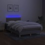 Cama box spring con colchón tela y LED gris claro 120x200 cm de vidaXL, Camas y somieres - Ref: Foro24-3133781, Precio: 385,5...