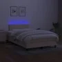 Box spring bed with mattress and LED cream fabric 120x200 cm by vidaXL, Beds and slatted bases - Ref: Foro24-3133146, Price: ...