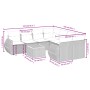 Set de sofás de jardín 9 pzas con cojines ratán sintético beige