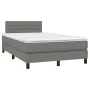 Box spring bed with mattress and LED dark gray fabric 120x200 cm by vidaXL, Beds and slatted bases - Ref: Foro24-3133222, Pri...