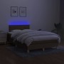 Cama box spring con colchón y LED tela marrón oscuro 120x200 cm de vidaXL, Camas y somieres - Ref: Foro24-3133704, Precio: 37...