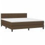 Boxspringbettmatratze LED-Leuchten dunkelbrauner Stoff 180x200cm von vidaXL, Betten und Lattenroste - Ref: Foro24-3133176, Pr...