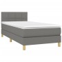 Box spring bed with mattress and LED dark gray fabric 100x200 cm by vidaXL, Beds and slatted bases - Ref: Foro24-3133694, Pri...