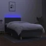 Box spring bed with mattress and LED dark gray fabric 100x200 cm by vidaXL, Beds and slatted bases - Ref: Foro24-3133694, Pri...