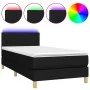 Box spring bed with LED mattress black fabric 100x200 cm by vidaXL, Beds and slatted bases - Ref: Foro24-3133855, Price: 296,...