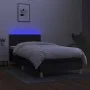 Box spring bed with LED mattress black fabric 100x200 cm by vidaXL, Beds and slatted bases - Ref: Foro24-3133855, Price: 296,...