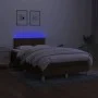 Box spring bed with mattress and LED dark brown fabric 120x200 cm by vidaXL, Beds and slatted bases - Ref: Foro24-3133864, Pr...