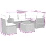 Set de muebles de jardín 6 pzas y cojines ratán sintético gris