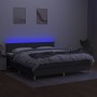 Box spring bed with mattress and LED dark gray fabric 180x200 cm by vidaXL, Beds and slatted bases - Ref: Foro24-3133734, Pri...