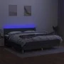 Box spring bed with mattress and LED dark gray fabric 180x200 cm by vidaXL, Beds and slatted bases - Ref: Foro24-3133734, Pri...