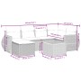 Set de comedor de jardín 7 pzas y cojines ratán sintético negro