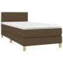 Box spring bed with LED mattress dark brown fabric 100x200 cm by vidaXL, Beds and slatted bases - Ref: Foro24-3133856, Price:...