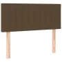 Box spring bed with LED mattress dark brown fabric 100x200 cm by vidaXL, Beds and slatted bases - Ref: Foro24-3133856, Price:...
