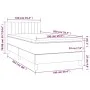 Box spring bed with LED mattress dark brown fabric 100x200 cm by vidaXL, Beds and slatted bases - Ref: Foro24-3133856, Price:...