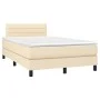 Box spring bed with mattress and LED cream fabric 120x200 cm by vidaXL, Beds and slatted bases - Ref: Foro24-3133226, Price: ...