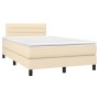 Boxspringbett mit Matratze und LED-Cremestoff 120x200 cm von vidaXL, Betten und Lattenroste - Ref: Foro24-3133226, Preis: 383...
