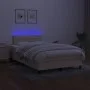 Box spring bed with mattress and LED cream fabric 120x200 cm by vidaXL, Beds and slatted bases - Ref: Foro24-3133226, Price: ...