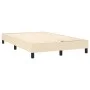Box spring bed with mattress and LED cream fabric 120x200 cm by vidaXL, Beds and slatted bases - Ref: Foro24-3133226, Price: ...
