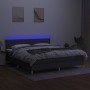 Cama box spring con colchón y LED tela gris oscuro 180x200 cm de vidaXL, Camas y somieres - Ref: Foro24-3133894, Precio: 587,...