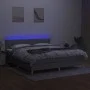 Box spring bed with fabric mattress and light gray LED 180x200 cm by vidaXL, Beds and slatted bases - Ref: Foro24-3133893, Pr...