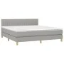 Box spring bed with fabric mattress and light gray LED 180x200 cm by vidaXL, Beds and slatted bases - Ref: Foro24-3133893, Pr...