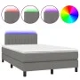 Boxspringbett mit Matratze und dunkelgrauem LED-Stoff 120x200 cm von vidaXL, Betten und Lattenroste - Ref: Foro24-3133302, Pr...