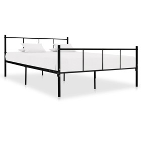 Black metal bed frame 140x200 cm by vidaXL, Beds and slatted bases - Ref: Foro24-284639, Price: 138,63 €, Discount: %