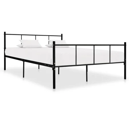 Estructura de cama de metal negro 140x200 cm de vidaXL, Camas y somieres - Ref: Foro24-284639, Precio: 136,14 €, Descuento: %