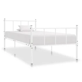 White metal bed frame 90x200 cm by vidaXL, Beds and slatted bases - Ref: Foro24-284629, Price: 72,16 €, Discount: %