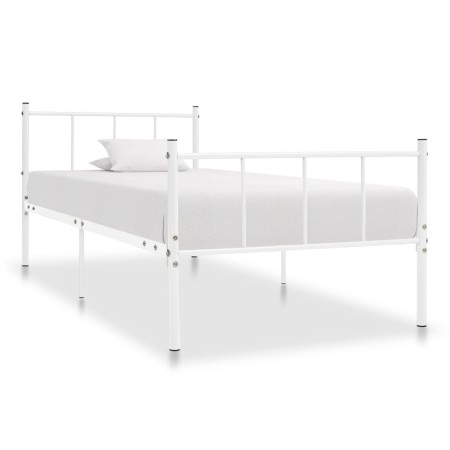 Bettgestell aus weißem Metall, 90 x 200 cm von vidaXL, Betten und Lattenroste - Ref: Foro24-284629, Preis: 73,12 €, Rabatt: %