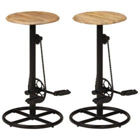 Kitchen bar stools 2 units solid mango wood by vidaXL, Kitchen stools - Ref: Foro24-246413, Price: 202,40 €, Discount: %