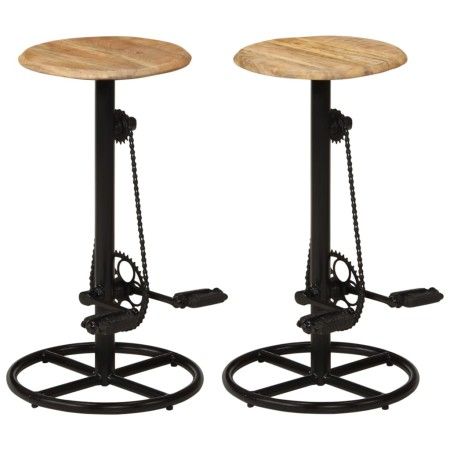 Küchenbarhocker 2 Einheiten aus massivem Mangoholz von vidaXL, Küchenhocker - Ref: Foro24-246413, Preis: 202,40 €, Rabatt: %