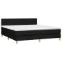 Box spring bed with LED mattress black fabric 180x200 cm by vidaXL, Beds and slatted bases - Ref: Foro24-3133895, Price: 541,...