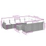 Set de sofás de jardín 11pzas con cojines ratán sintético beige