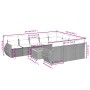 Set de sofás de jardín 11pzas con cojines ratán sintético beige