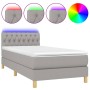 Boxspringbett mit Stoffmatratze und hellgrauer LED 100x200 cm von vidaXL, Betten und Lattenroste - Ref: Foro24-3133933, Preis...