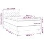 Box spring bed with fabric mattress and light gray LED 100x200 cm by vidaXL, Beds and slatted bases - Ref: Foro24-3133933, Pr...