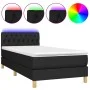 Box spring bed with mattress and LED black fabric 90x190 cm by vidaXL, Beds and slatted bases - Ref: Foro24-3133919, Price: 2...