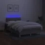 Box spring bed with fabric mattress and light gray LED 120x200 cm by vidaXL, Beds and slatted bases - Ref: Foro24-3133941, Pr...