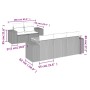 Set de muebles de jardín 6 pzas y cojines ratán sintético gris