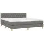 Box spring bed with mattress and LED dark gray fabric 160x200 cm by vidaXL, Beds and slatted bases - Ref: Foro24-3133966, Pri...