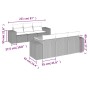 Set de sofás de jardín 7 piezas con cojines ratán PE gris