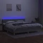 Box spring bed with fabric mattress and light gray LED 200x200 cm by vidaXL, Beds and slatted bases - Ref: Foro24-3133981, Pr...