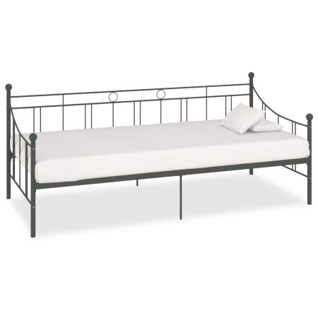 Gray metal bed frame 90x200 cm by vidaXL, Beds and slatted bases - Ref: Foro24-284670, Price: 103,62 €, Discount: %