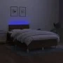 Box spring bed with mattress and LED dark brown fabric 120x200 cm by vidaXL, Beds and slatted bases - Ref: Foro24-3133944, Pr...