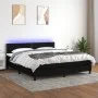 Box spring bed with LED mattress black fabric 160x200 cm by vidaXL, Beds and slatted bases - Ref: Foro24-3133967, Price: 494,...