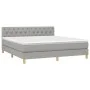 Box spring bed with fabric mattress and light gray LED 160x200 cm by vidaXL, Beds and slatted bases - Ref: Foro24-3133965, Pr...