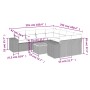 Set de muebles de jardín 9 pzas y cojines ratán sintético gris