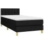 Box spring bed with mattress and LED black fabric 90x190 cm by vidaXL, Beds and slatted bases - Ref: Foro24-3133999, Price: 2...